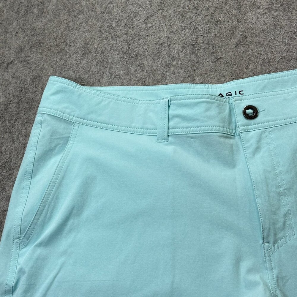 Pelagic Mako Hybrid Fishing Shorts Men 40 Blue Solid Stretch Performance 8" - Picture 2 of 14